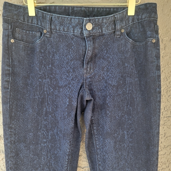 Cache animal print reptile print in blue black jeans size 6 - Picture 7 of 10